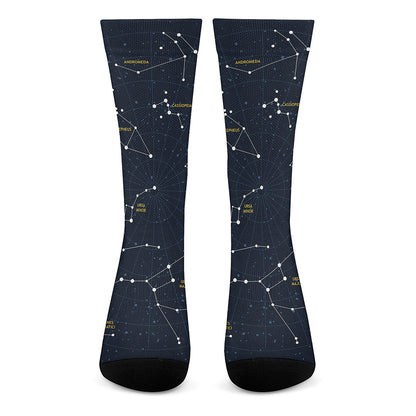 Constellation Sky Map Print Crew Socks