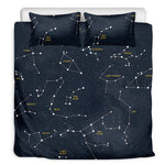 Constellation Sky Map Print Duvet Cover Bedding Set