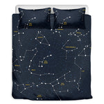 Constellation Sky Map Print Duvet Cover Bedding Set
