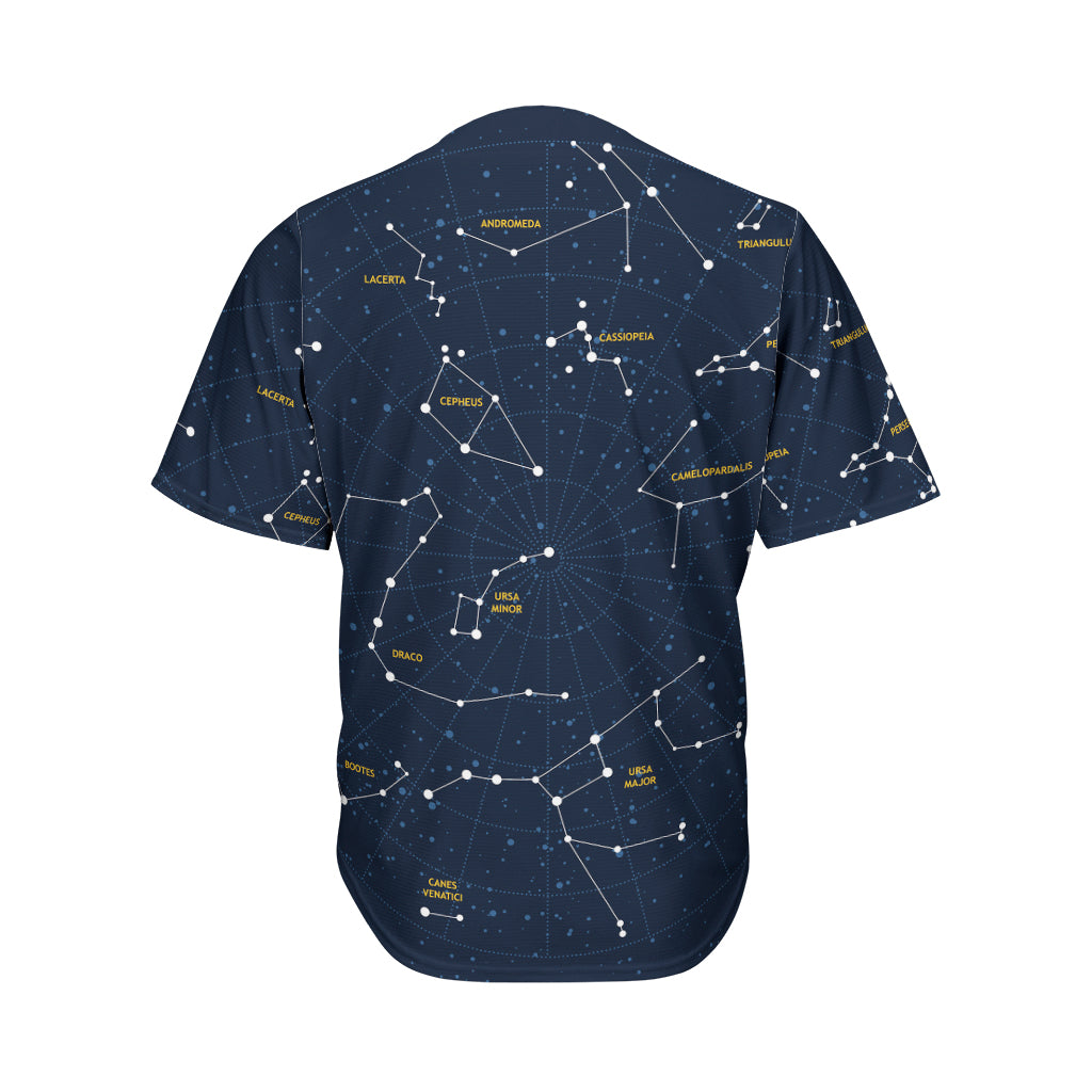 Constellation Sky Map Print Men's Baseball Jersey