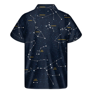 Constellation Sky Map Print Men's Short Sleeve Shirt