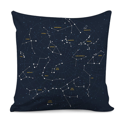 Constellation Sky Map Print Pillow Cover