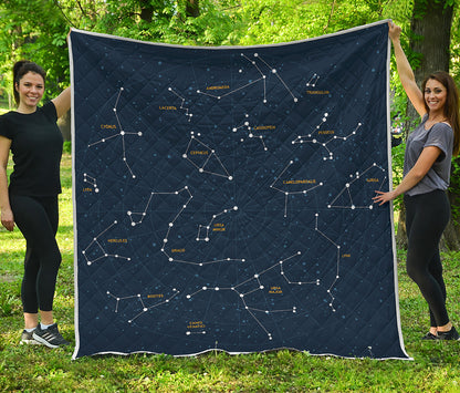 Constellation Sky Map Print Quilt