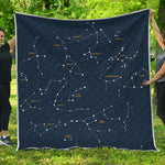 Constellation Sky Map Print Quilt