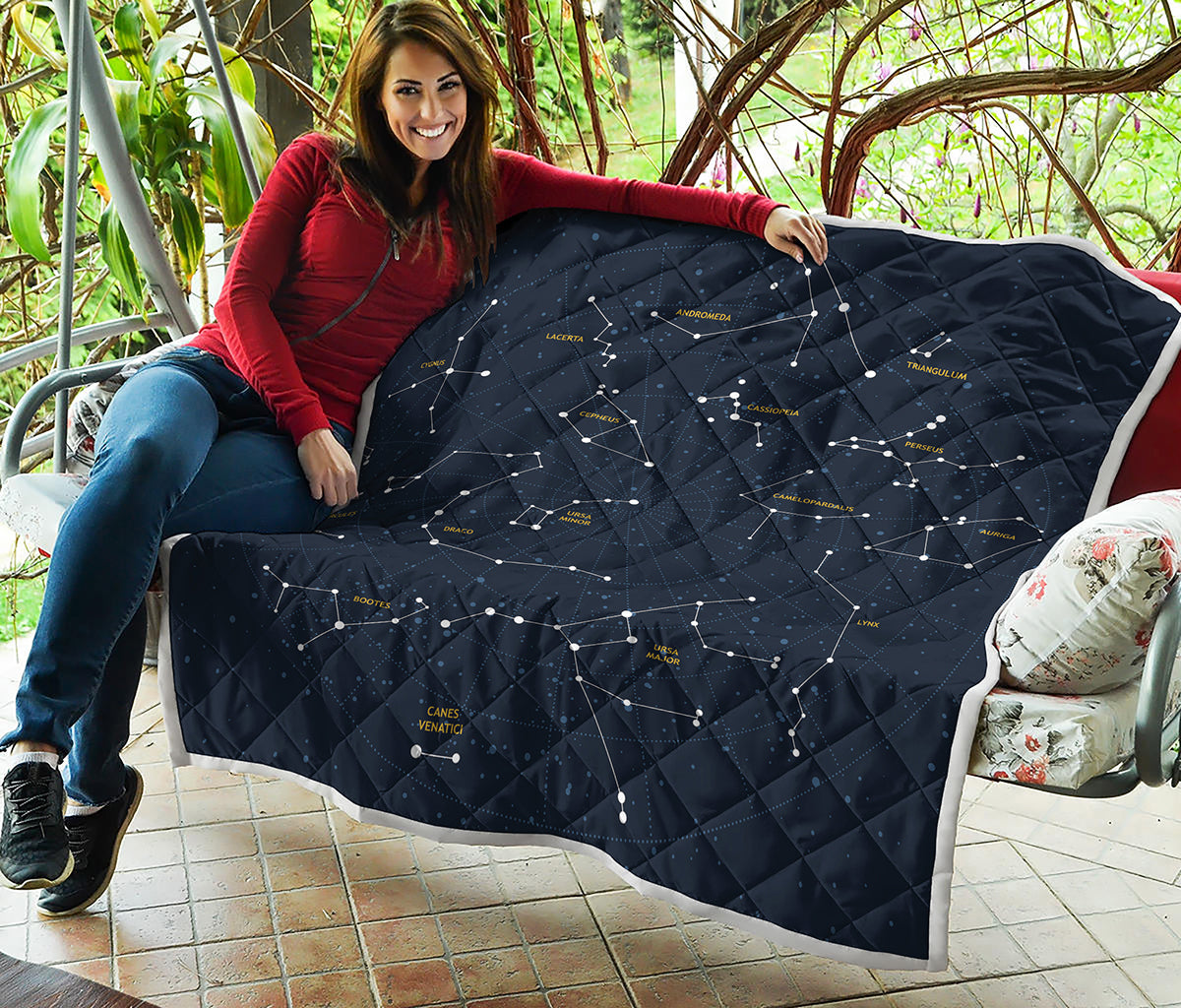 Constellation Sky Map Print Quilt