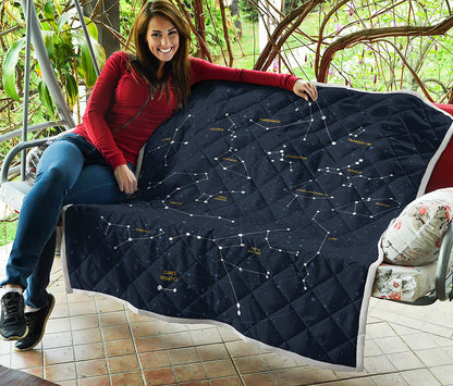 Constellation Sky Map Print Quilt