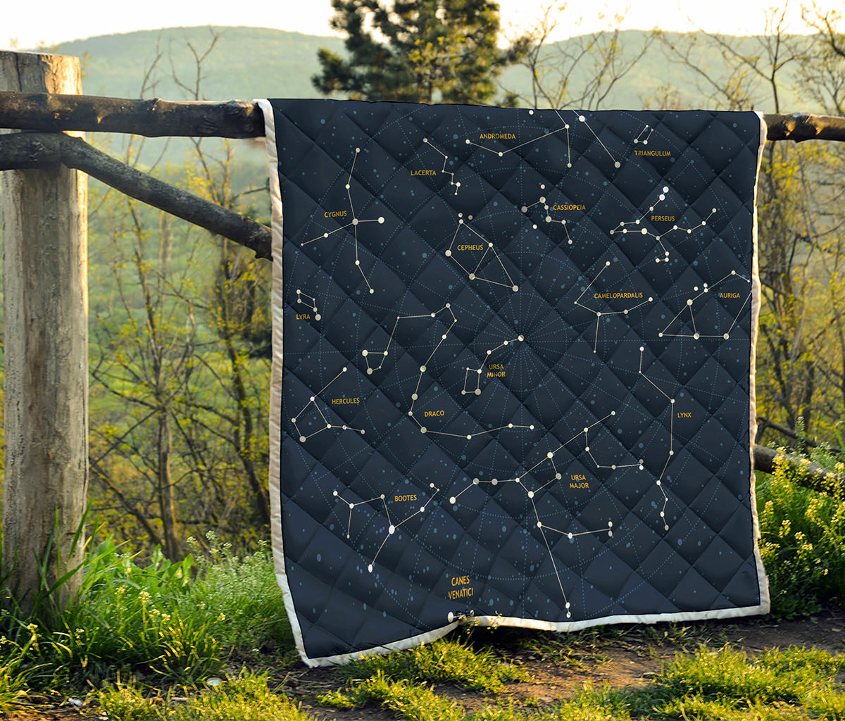 Constellation Sky Map Print Quilt