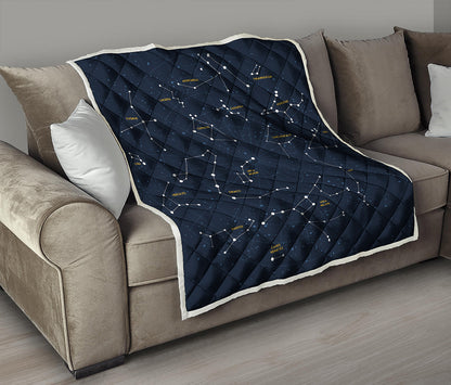Constellation Sky Map Print Quilt
