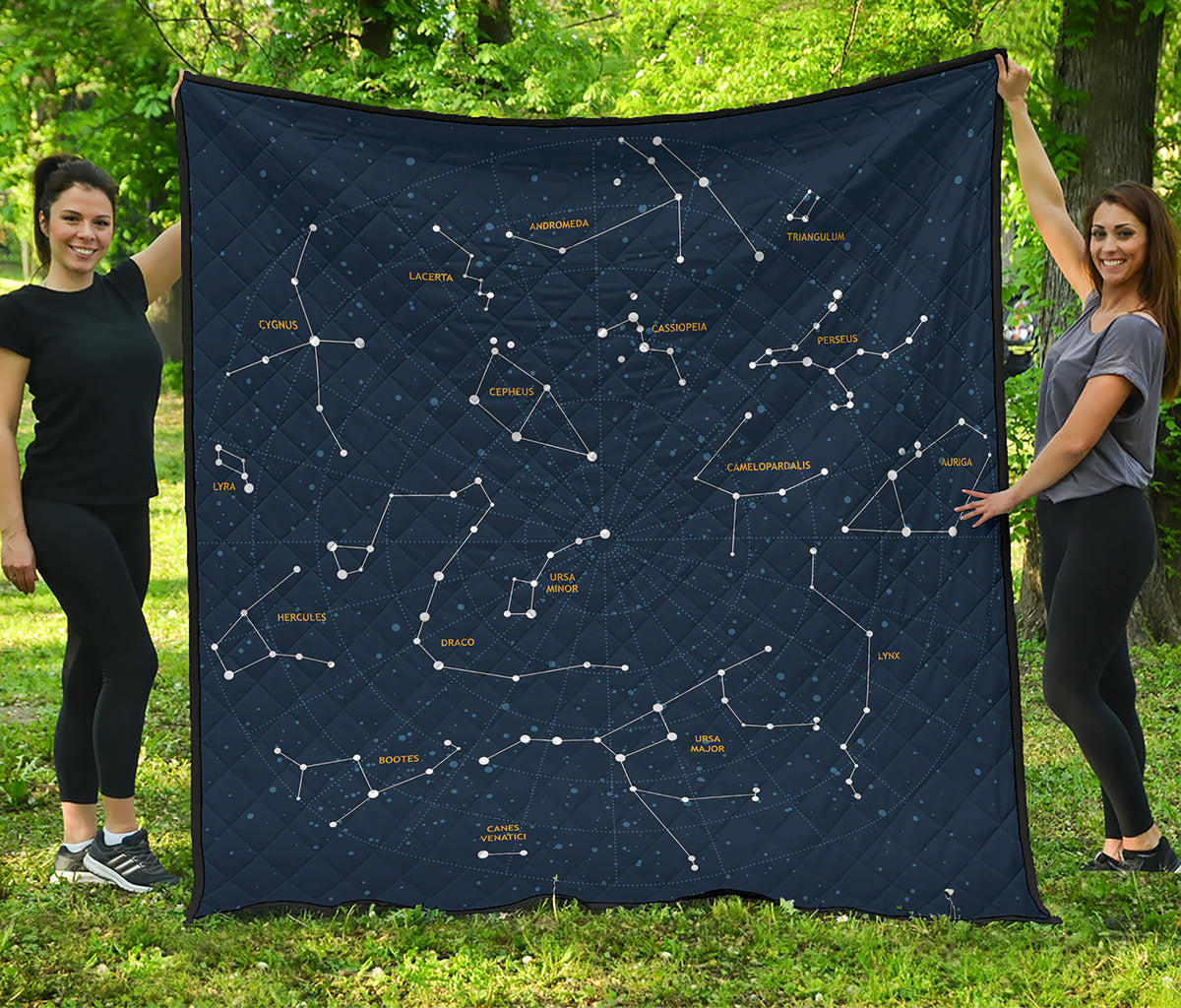 Constellation Sky Map Print Quilt