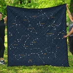 Constellation Sky Map Print Quilt