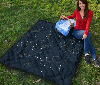Constellation Sky Map Print Quilt