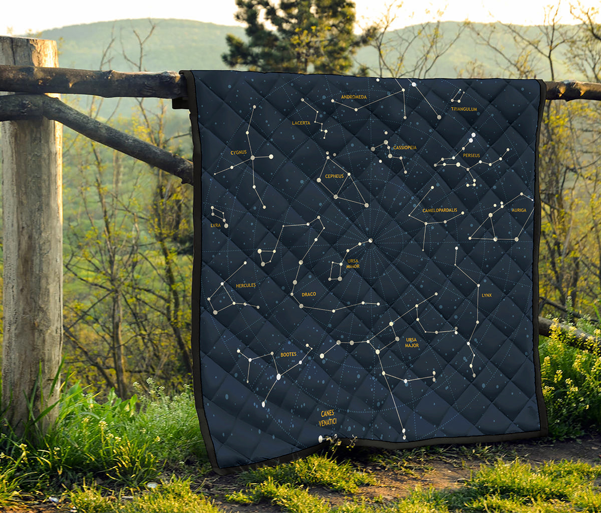 Constellation Sky Map Print Quilt