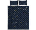 Constellation Sky Map Print Quilt Bed Set