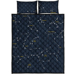 Constellation Sky Map Print Quilt Bed Set
