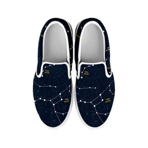 Constellation Sky Map Print White Slip On Shoes