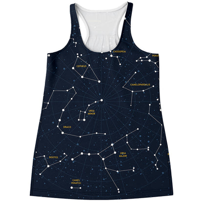 Constellation Sky Map Print Women's Racerback Tank Top