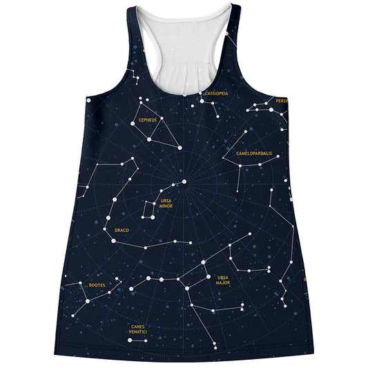 Constellation Sky Map Print Women's Racerback Tank Top