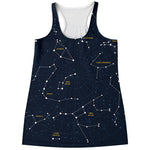 Constellation Sky Map Print Women's Racerback Tank Top