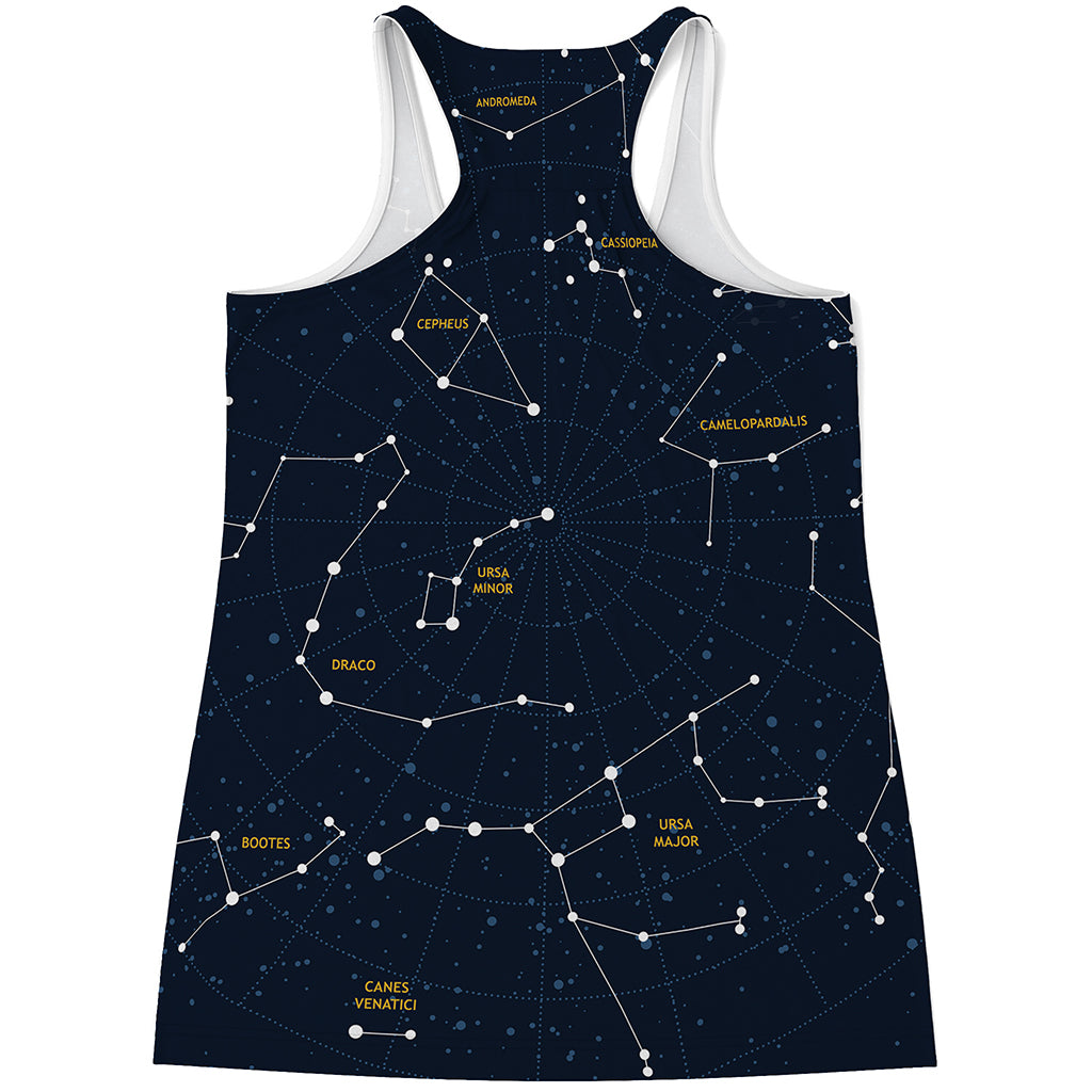 Constellation Sky Map Print Women's Racerback Tank Top