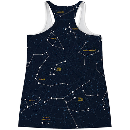 Constellation Sky Map Print Women's Racerback Tank Top