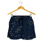 Constellation Sky Map Print Women's Shorts