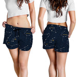 Constellation Sky Map Print Women's Shorts