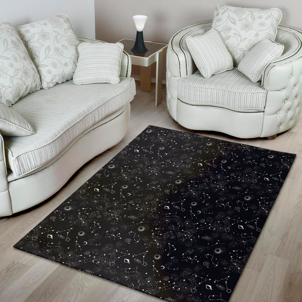 Constellation Space Pattern Print Area Rug