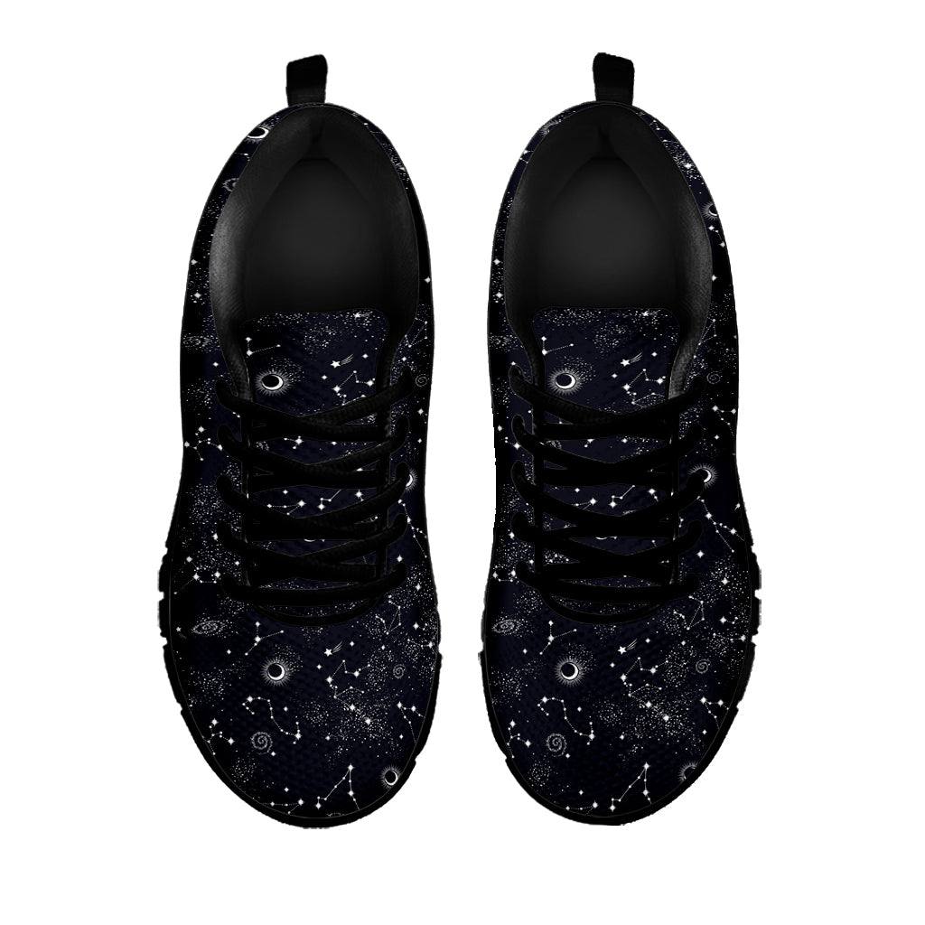 Constellation Space Pattern Print Black Sneakers