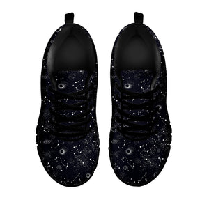 Constellation Space Pattern Print Black Sneakers