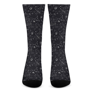 Constellation Space Pattern Print Crew Socks