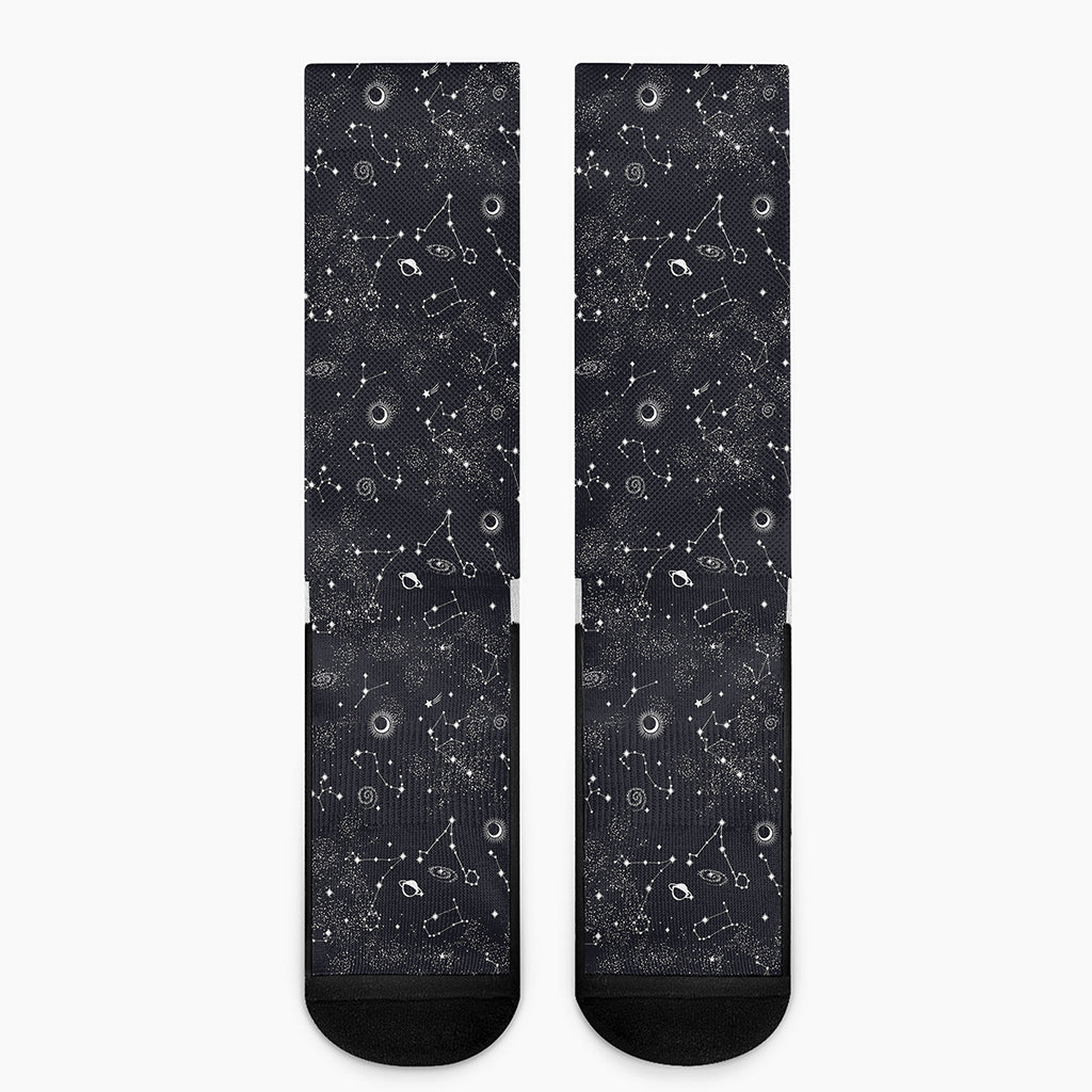 Constellation Space Pattern Print Crew Socks