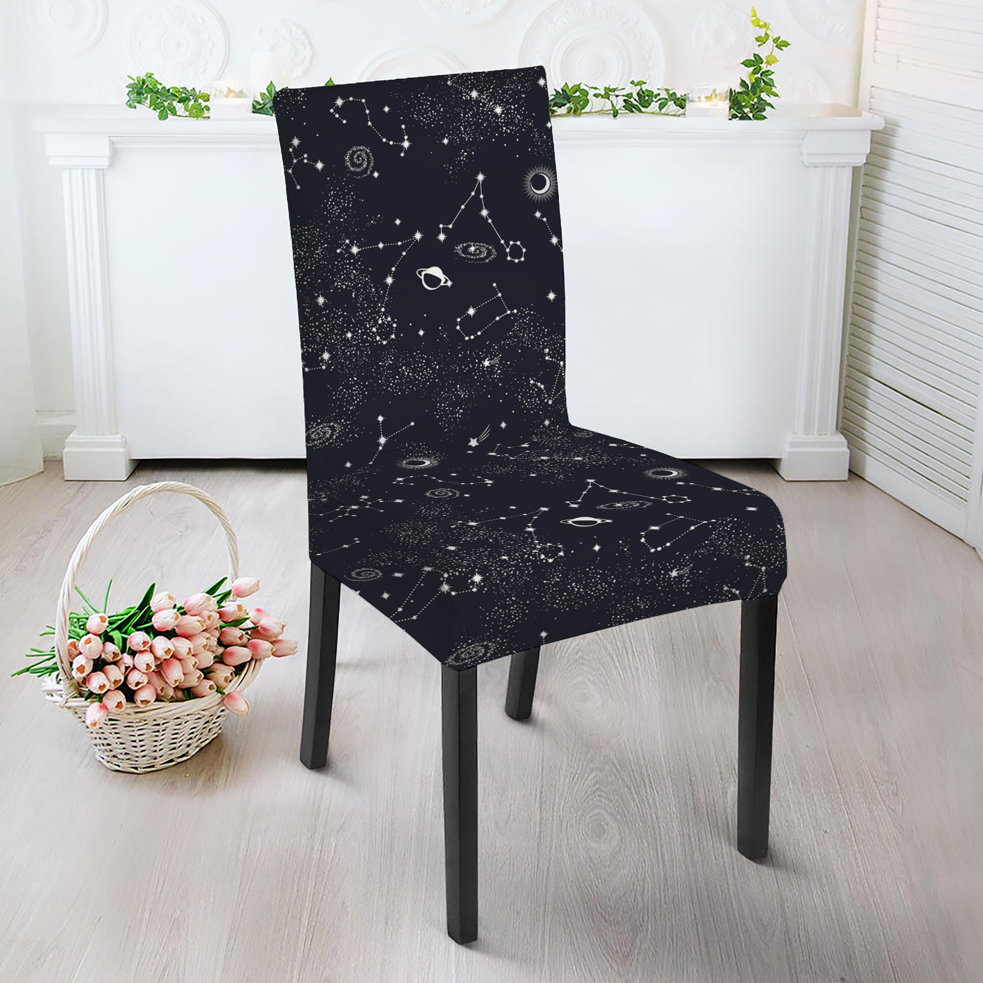 Constellation Space Pattern Print Dining Chair Slipcover