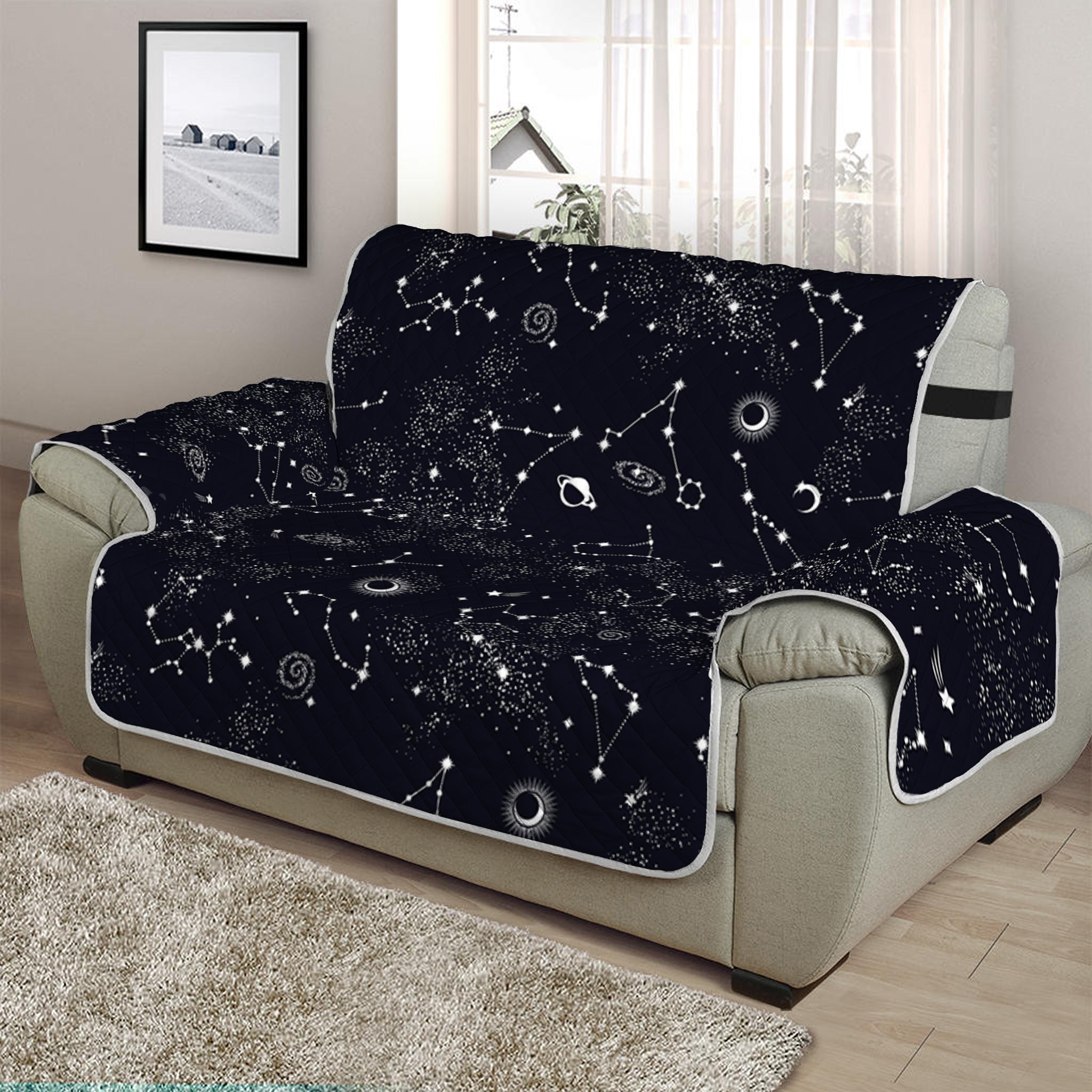 Constellation Space Pattern Print Half Sofa Protector