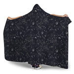 Constellation Space Pattern Print Hooded Blanket