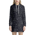Constellation Space Pattern Print Pullover Hoodie Dress
