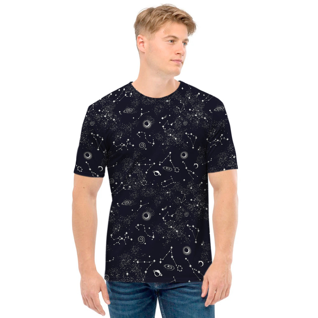 Constellation Space Pattern Print Men's T-Shirt