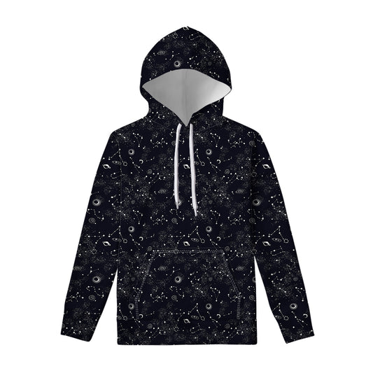 Constellation Space Pattern Print Pullover Hoodie
