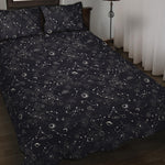 Constellation Space Pattern Print Quilt Bed Set