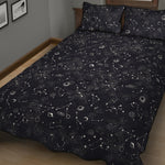 Constellation Space Pattern Print Quilt Bed Set