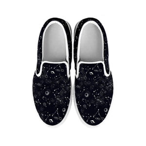 Constellation Space Pattern Print White Slip On Shoes