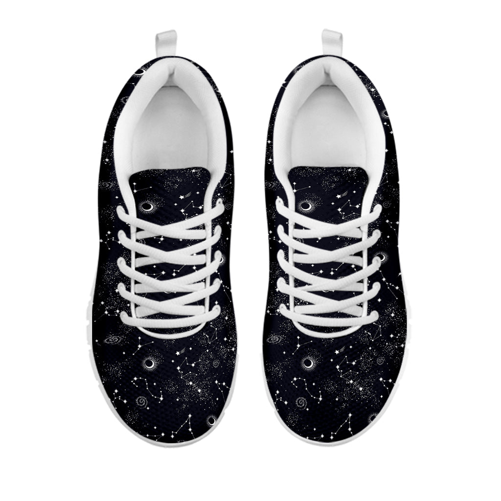 Constellation Space Pattern Print White Sneakers