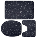 Constellation Stars Pattern Print 3 Piece Bath Mat Set