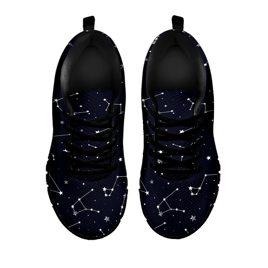 Constellation Stars Pattern Print Black Sneakers