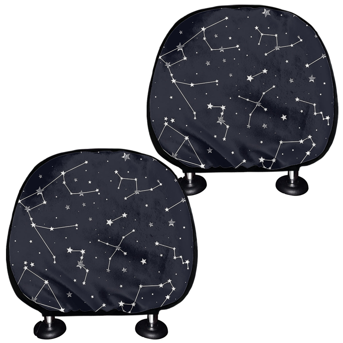 Constellation Stars Pattern Print Car Headrest Covers