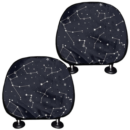 Constellation Stars Pattern Print Car Headrest Covers