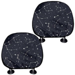 Constellation Stars Pattern Print Car Headrest Covers