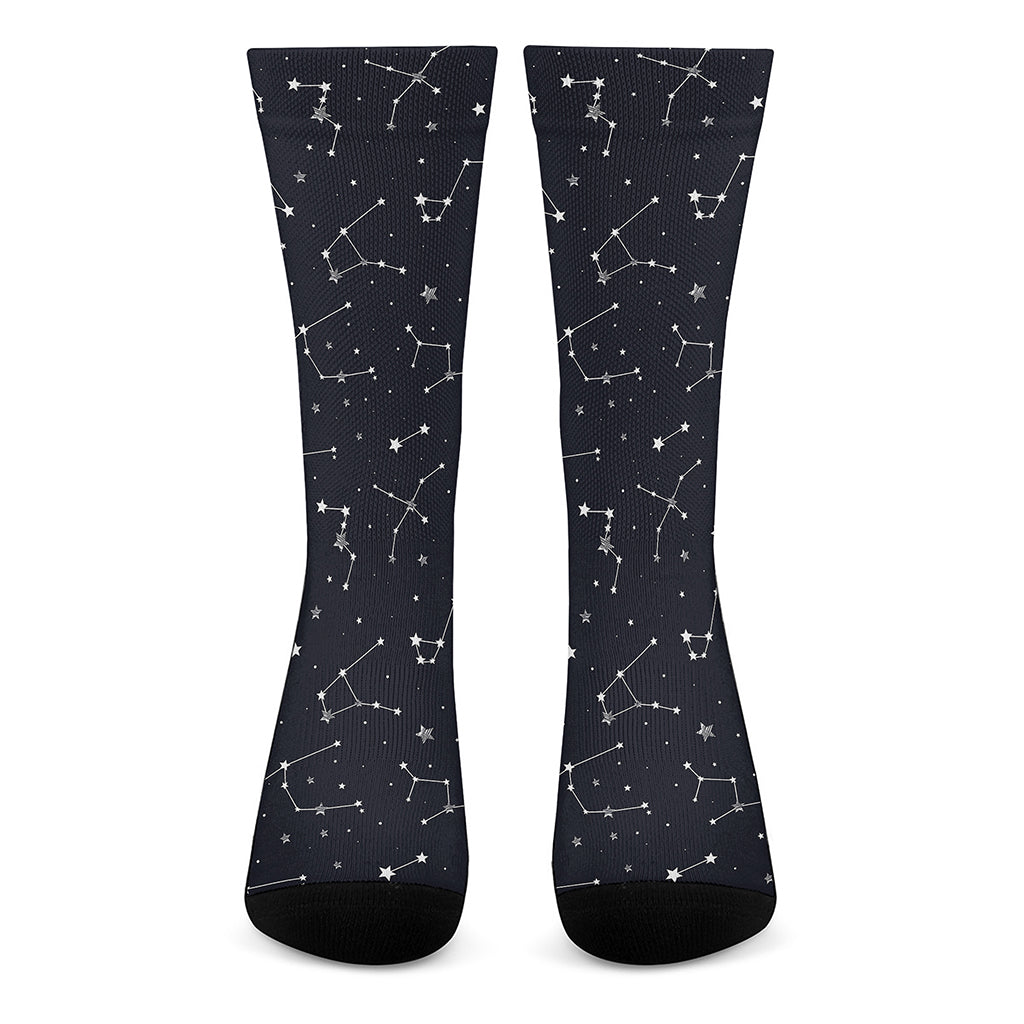 Constellation Stars Pattern Print Crew Socks