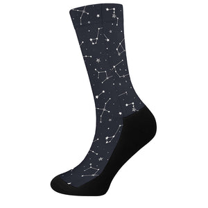 Constellation Stars Pattern Print Crew Socks