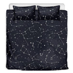 Constellation Stars Pattern Print Duvet Cover Bedding Set