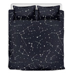 Constellation Stars Pattern Print Duvet Cover Bedding Set